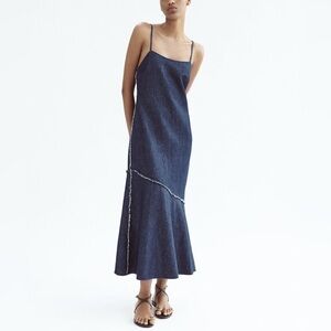 Zara Denim Midi A-Line Dress